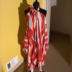 STYLEWE Red and Orange Striped Dress